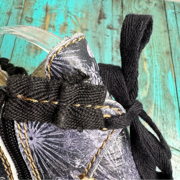 Rovers Womens Size 40 EUR Grey Leather Zip Laces Floral Steampunk Ankle Boots - Picture 7 of 16